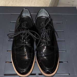 Franco Sarto Women's Black Oxfords with Tan Sole